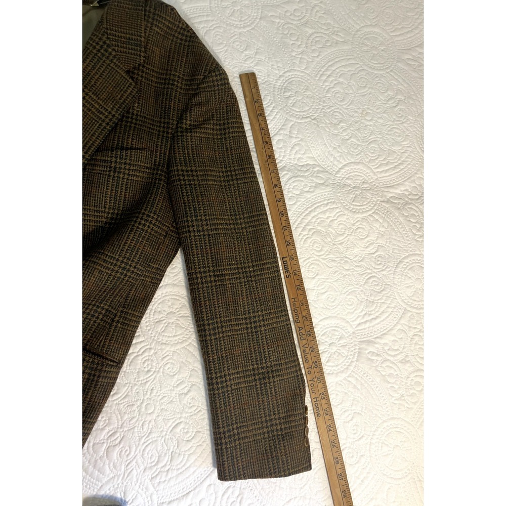 Vintage Evan Picone Wool Blazer Houndstooth Plaid Academia Castner Knott Co - Picture 6 of 10